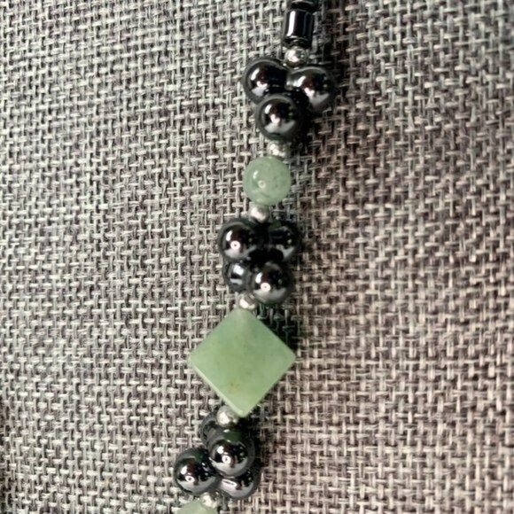 Hematite and Jade 18 Inch Necklace - Picture 3 of 5